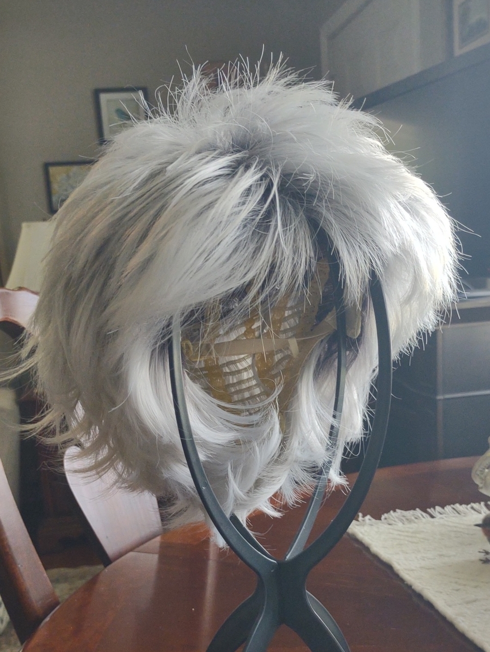 Classic Short Layered Wig in Silver-Gray - Women Hair